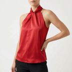 Elegra  - Smooth High-Neck Halter Top Evening Dinner Events
