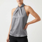 Elegra  - Smooth High-Neck Halter Top Evening Dinner Events