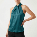 Elegra  - Smooth High-Neck Halter Top Evening Dinner Events