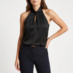 Elegra  - Smooth High-Neck Halter Top Evening Dinner Events