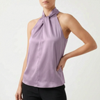 Elegra  - Smooth High-Neck Halter Top Evening Dinner Events