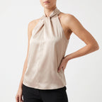 Elegra  - Smooth High-Neck Halter Top Evening Dinner Events
