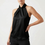Elegra  - Smooth High-Neck Halter Top Evening Dinner Events