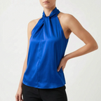 Elegra  - Smooth High-Neck Halter Top Evening Dinner Events