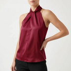 Elegra  - Smooth High-Neck Halter Top Evening Dinner Events