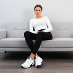 Low-top lace-up sneakers with perforated upper and segmented sole