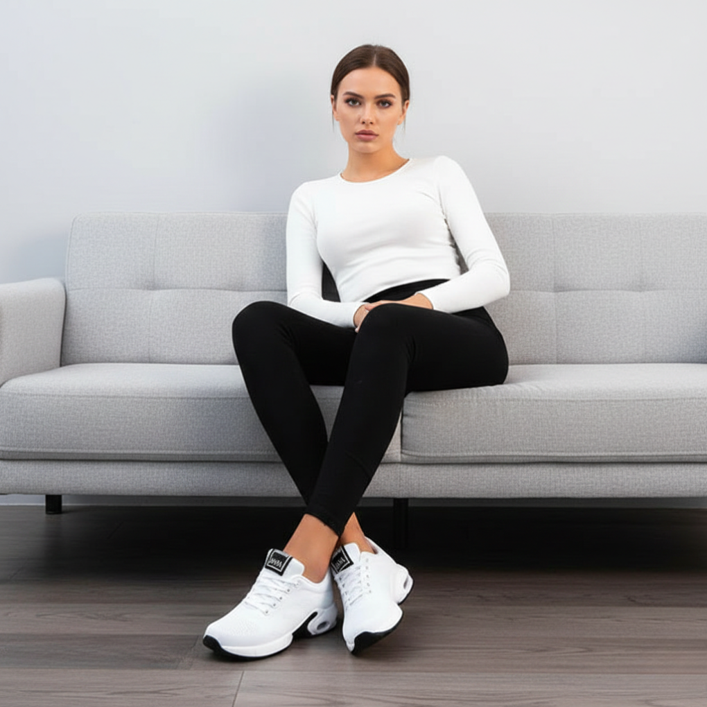 Low-top lace-up sneakers with perforated upper and segmented sole