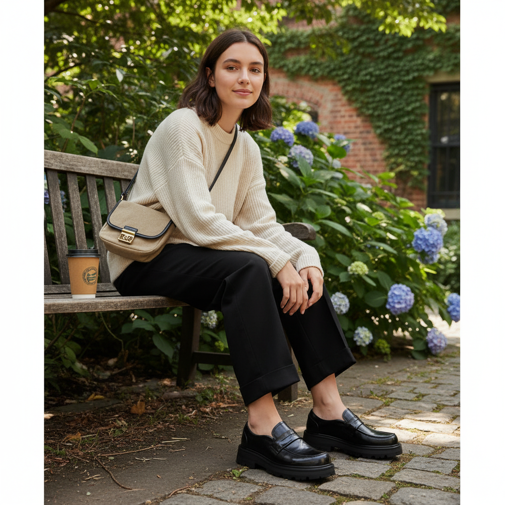 Unisex chunky slip-on loafers with lug soles