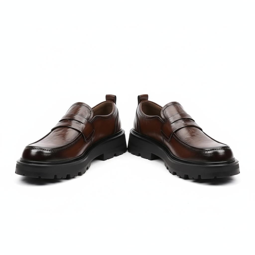 Unisex chunky slip-on loafers with lug soles