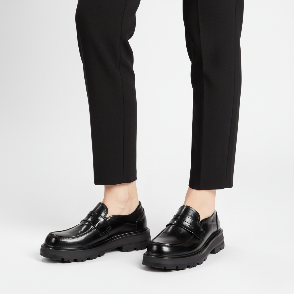 Unisex chunky slip-on loafers with lug soles