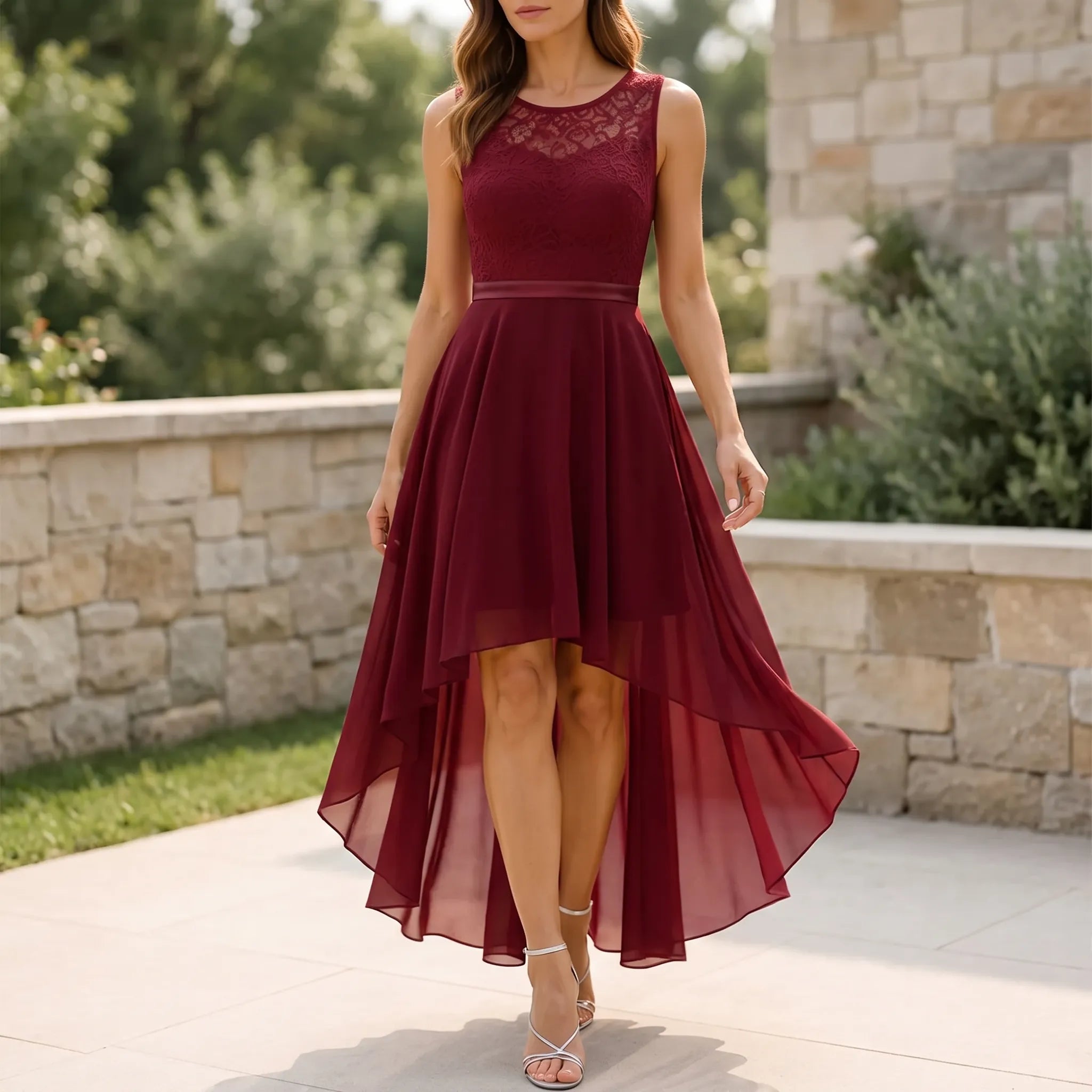 Evadour  - High-Low Formal Maxi Dress Wedding Receptions