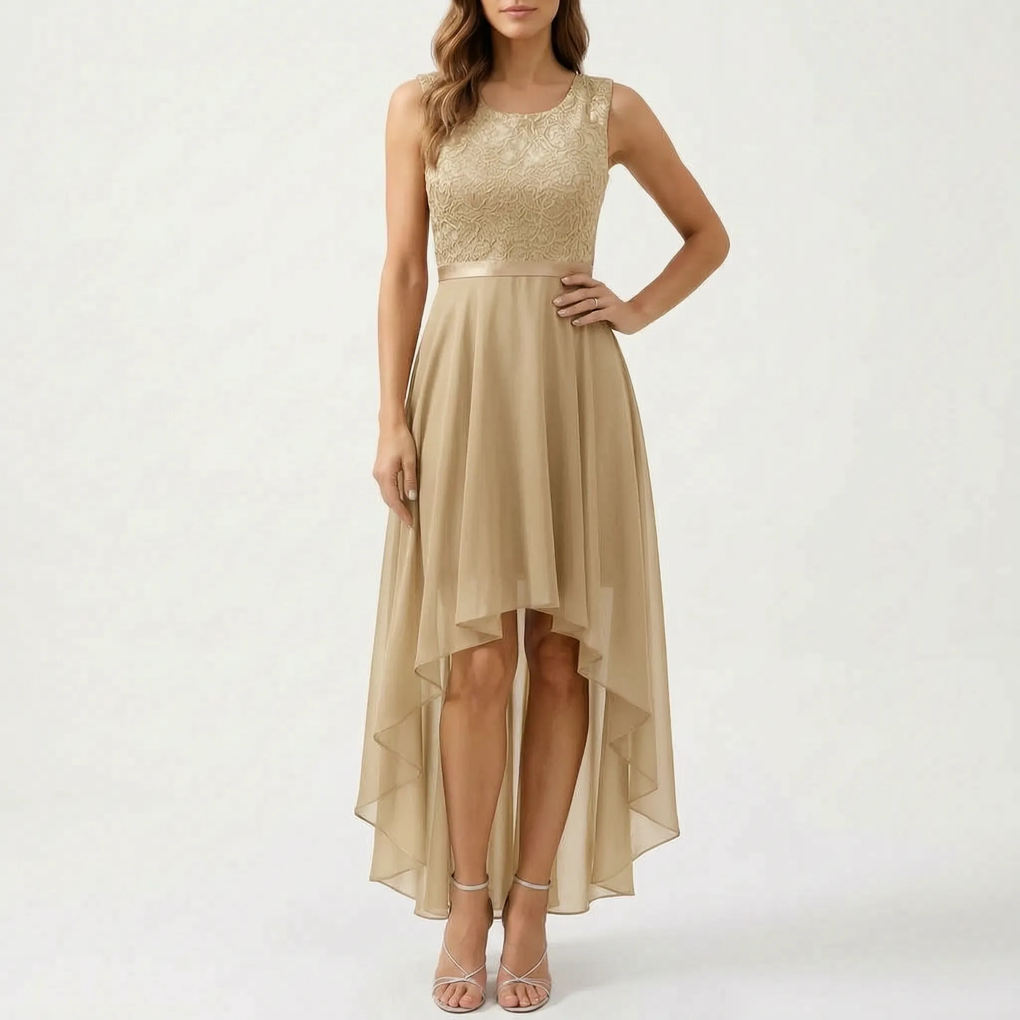 Evadour  - High-Low Formal Maxi Dress Wedding Receptions