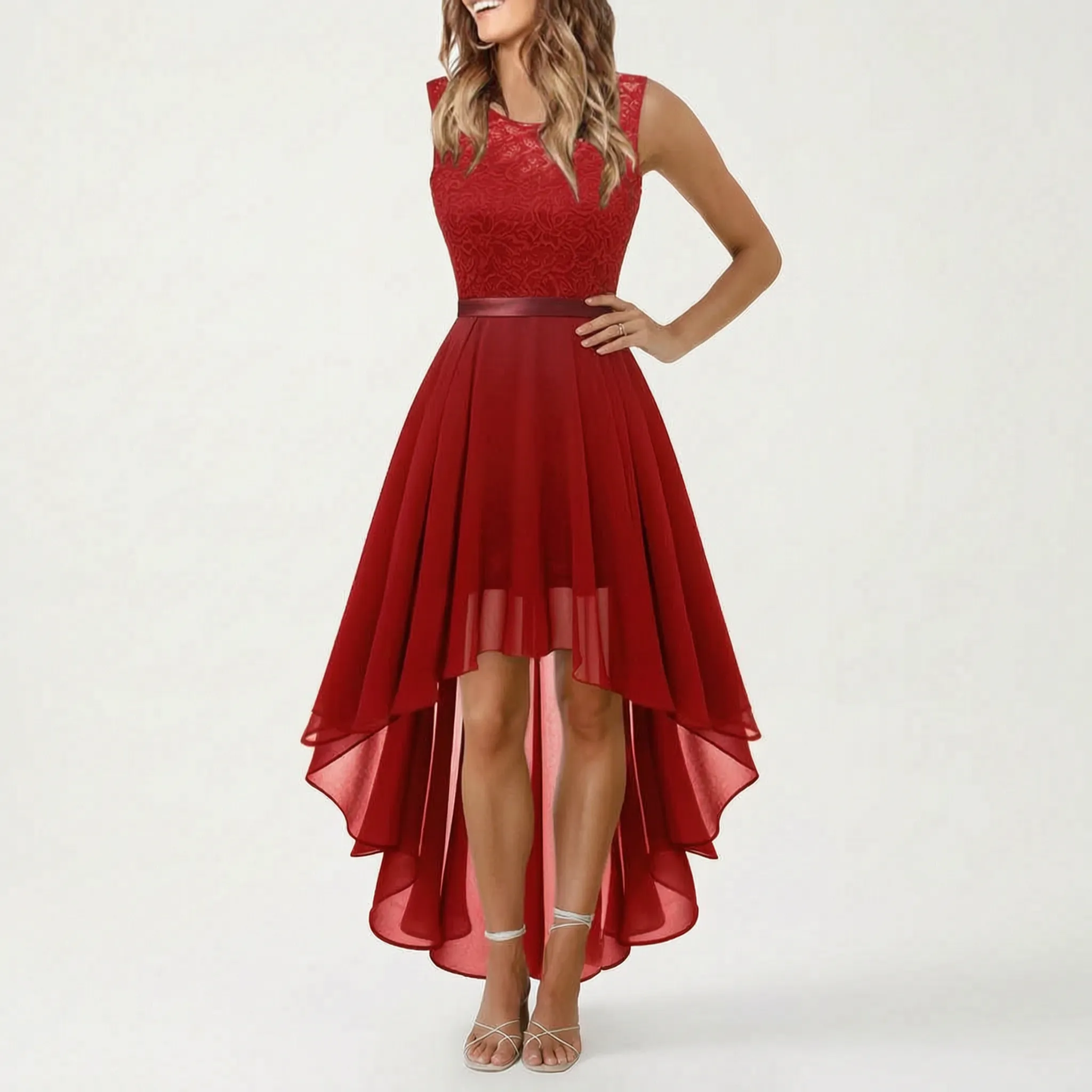 Evadour  - High-Low Formal Maxi Dress Wedding Receptions