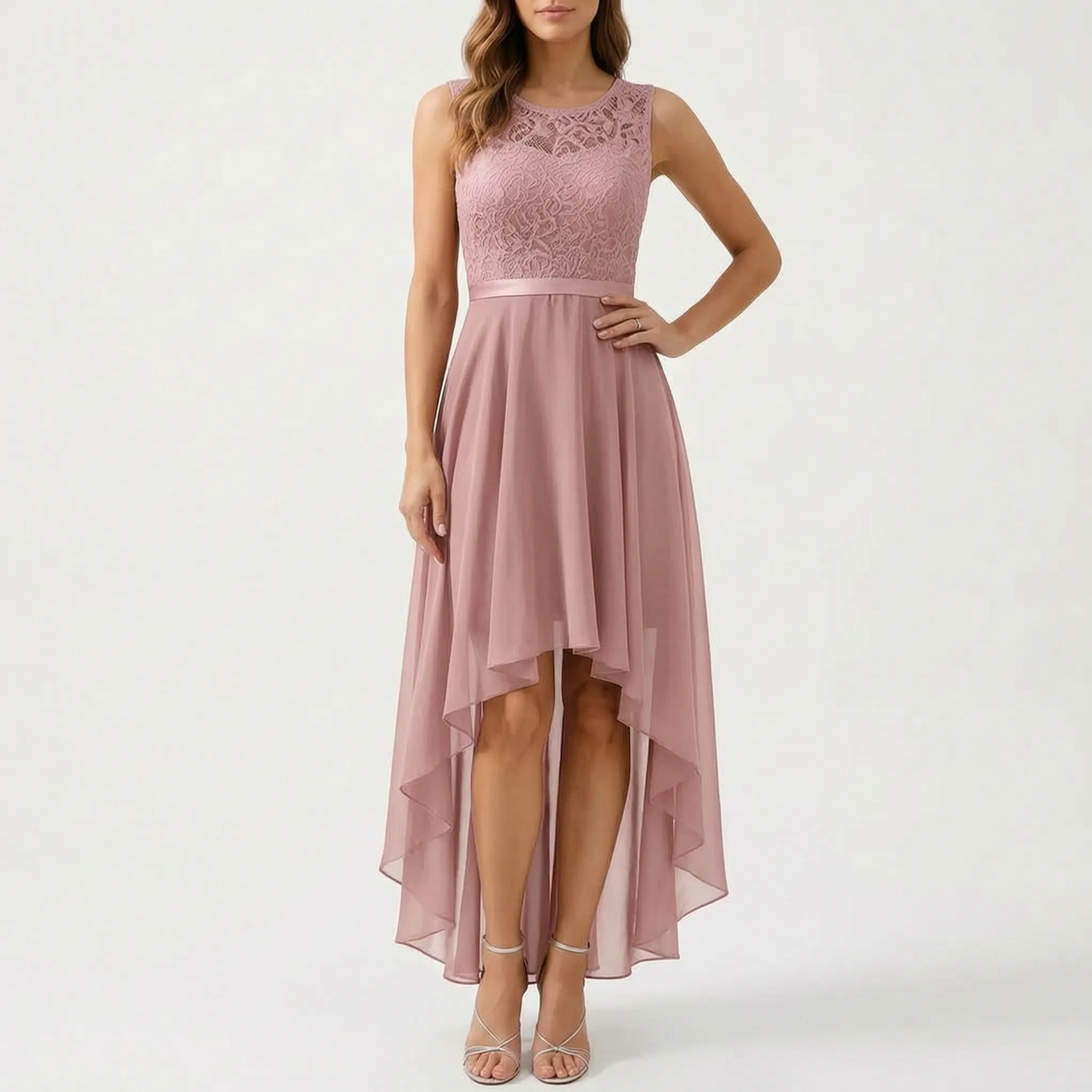 Evadour  - High-Low Formal Maxi Dress Wedding Receptions