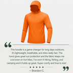 Men's long-sleeve hooded sun top with raglan sleeves