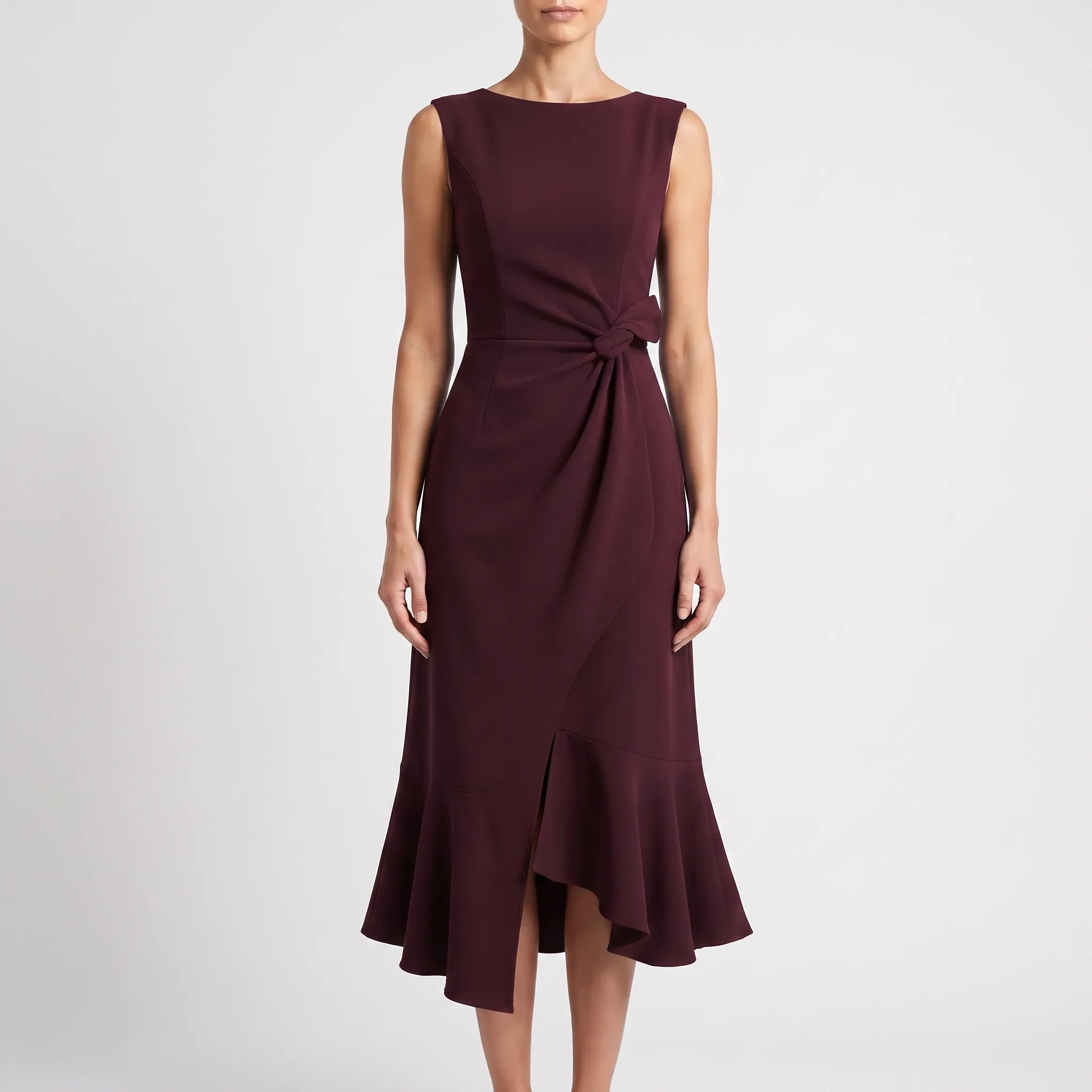 EvoraDress  - Elegant Sleeveless Midi Dress Wedding Receptions