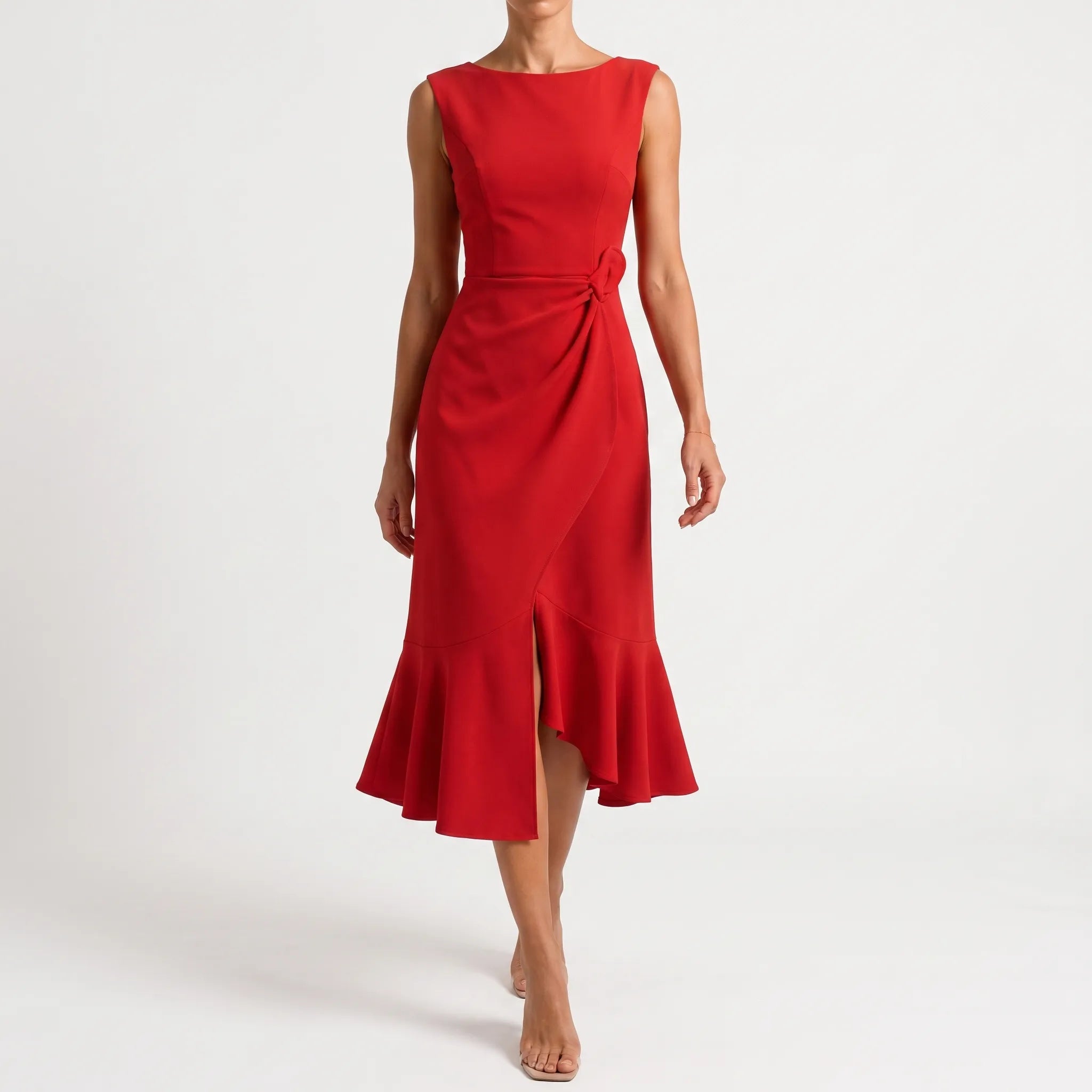 EvoraDress  - Elegant Sleeveless Midi Dress Wedding Receptions