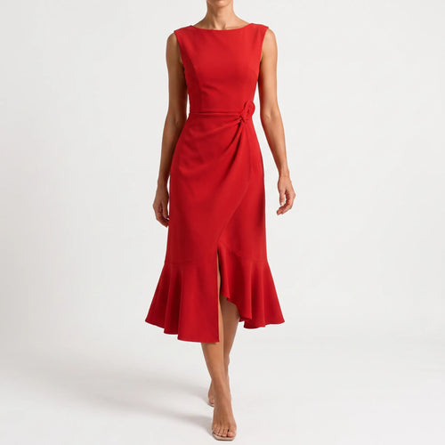 EvoraDress  - Elegant Sleeveless Midi Dress Wedding Receptions