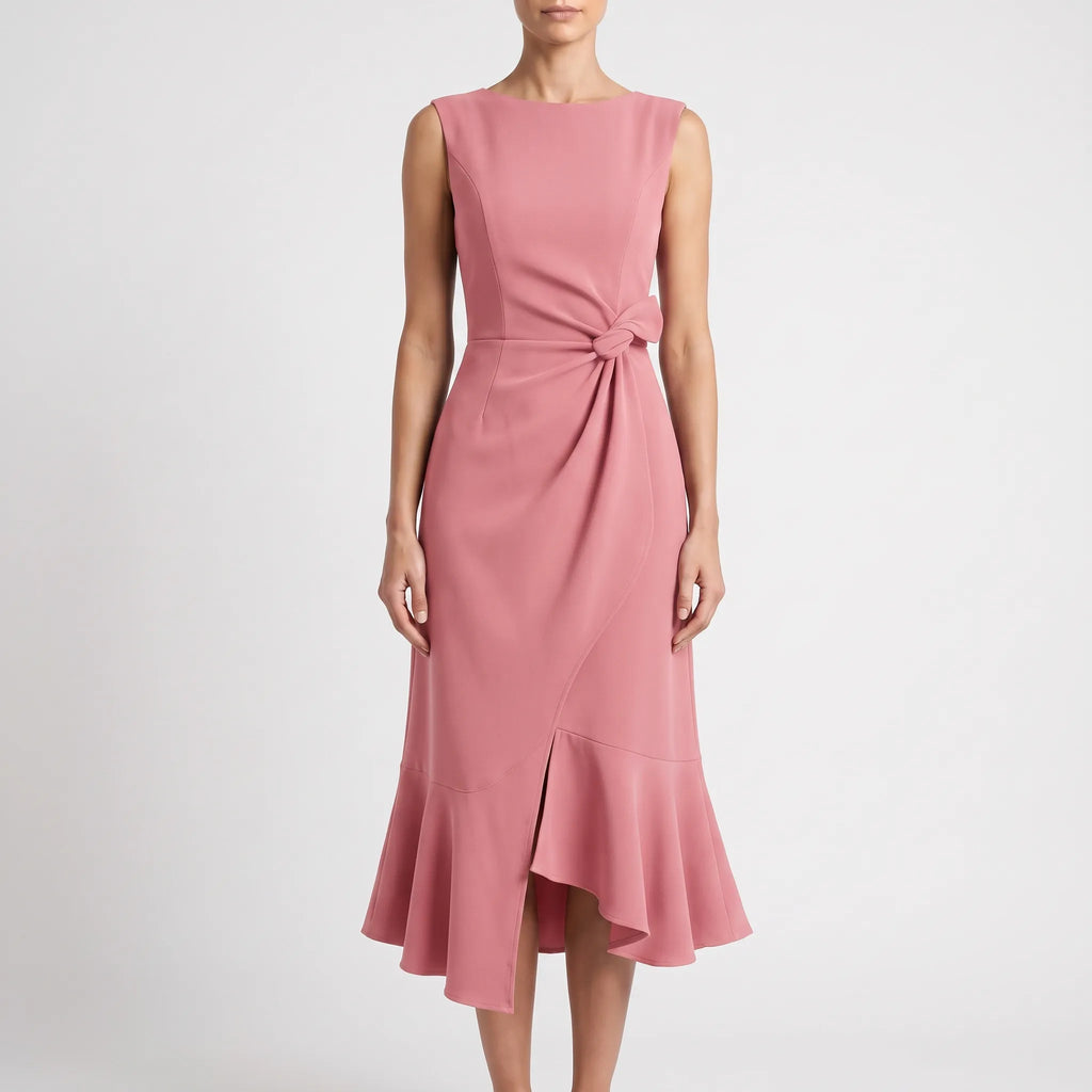 EvoraDress  - Elegant Sleeveless Midi Dress Wedding Receptions
