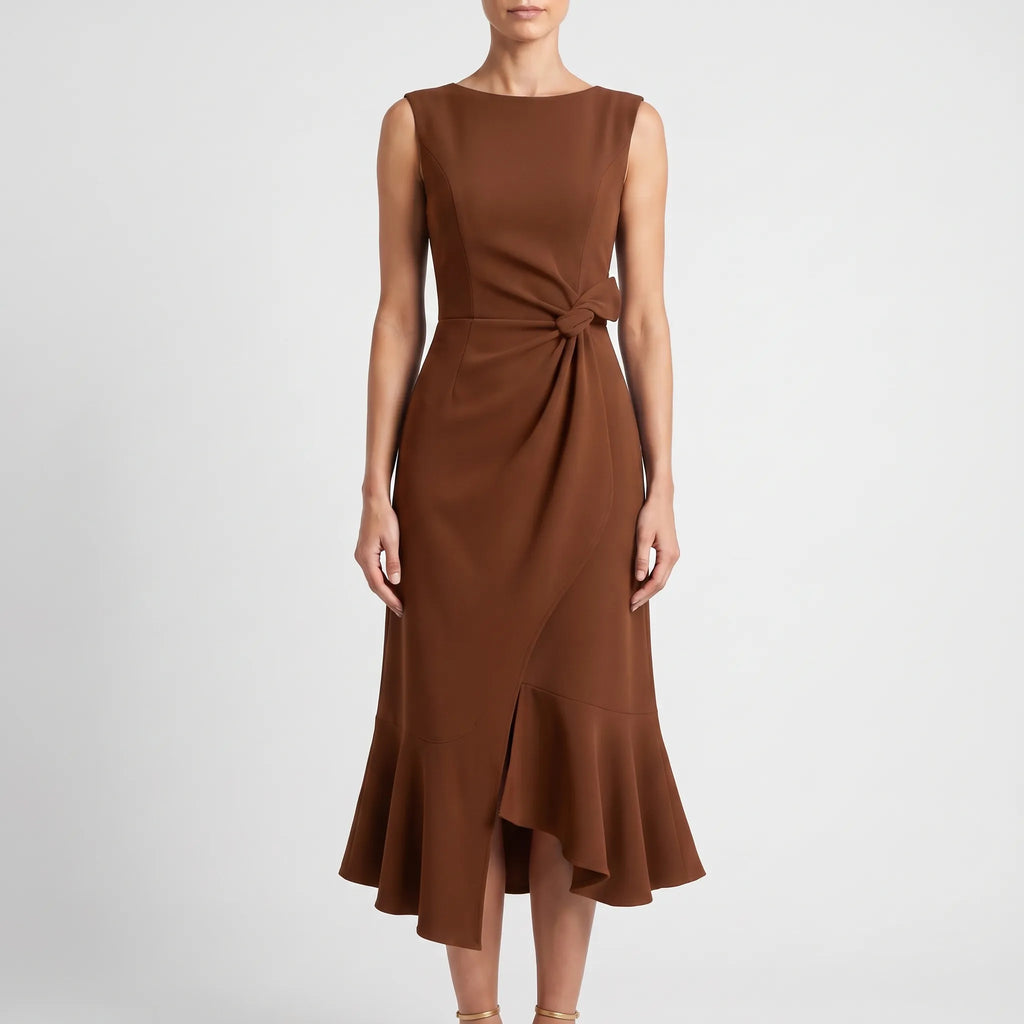 EvoraDress  - Elegant Sleeveless Midi Dress Wedding Receptions