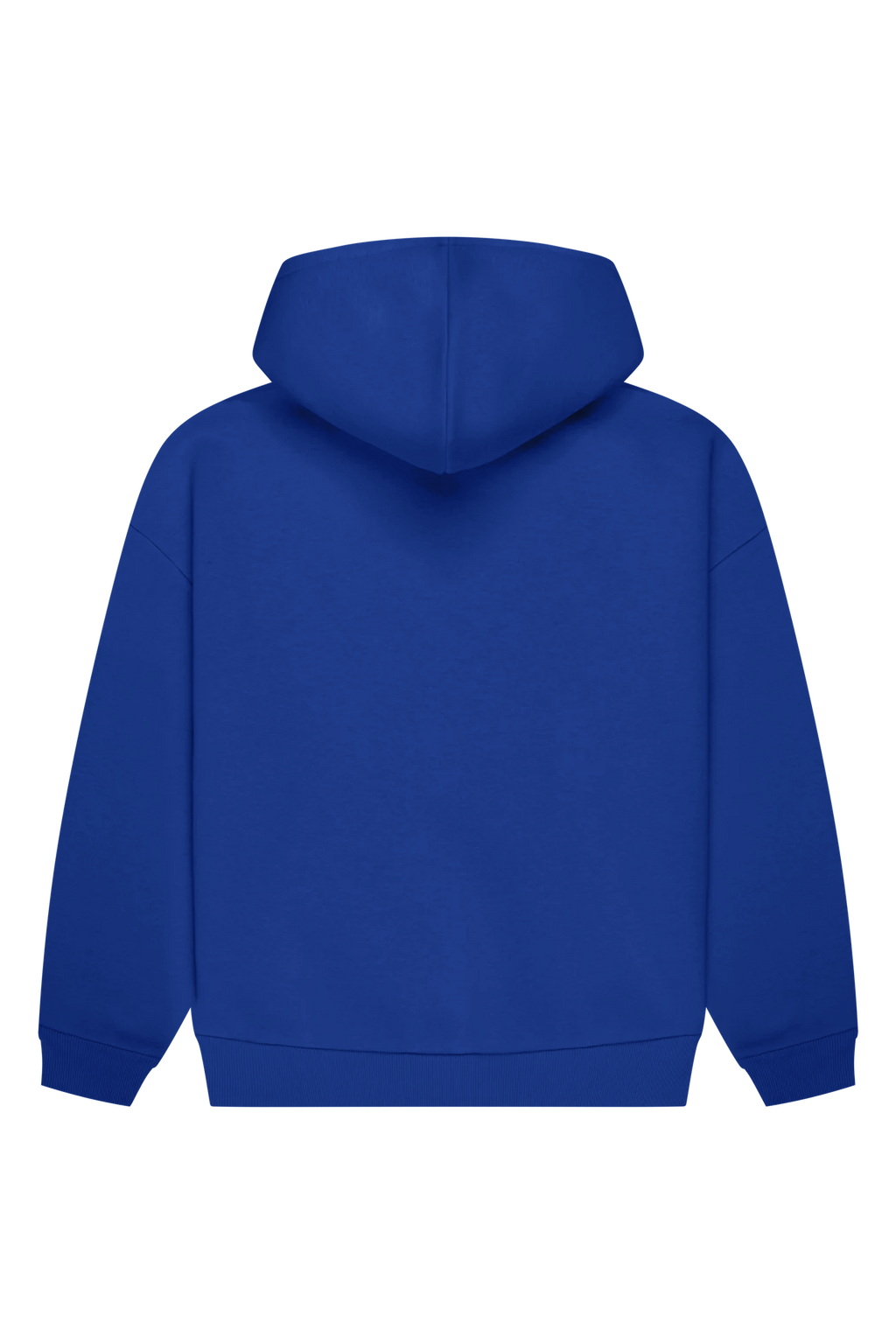 Blue long-sleeve logo hoodie with hood and kangaroo pocket