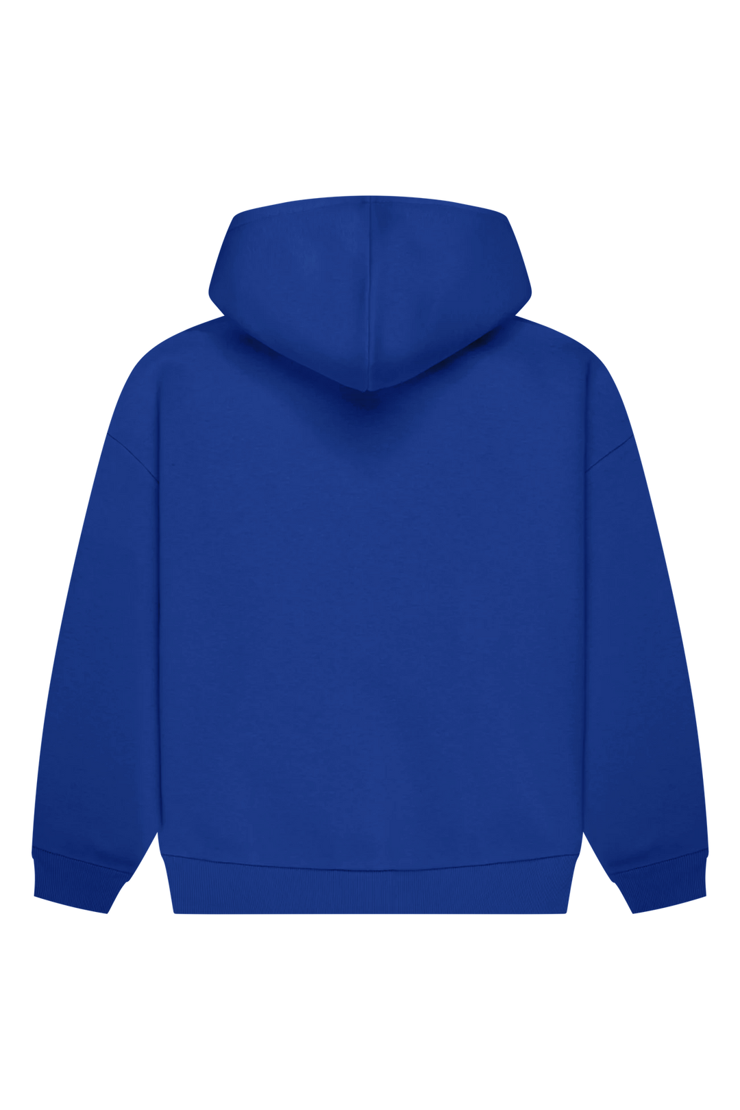 Blue long-sleeve logo hoodie with hood and kangaroo pocket