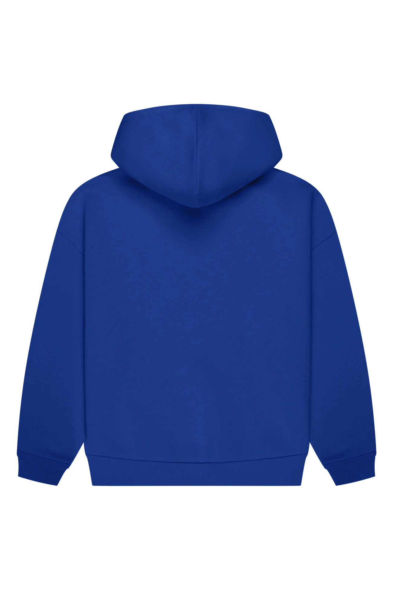 Blue long-sleeve logo hoodie with hood and kangaroo pocket