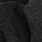 Men's charcoal ribbed quarter-zip sweater with mock neck