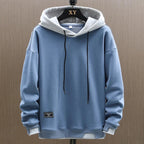 Men's relaxed hooded sweatshirt with drawstrings and long sleeves