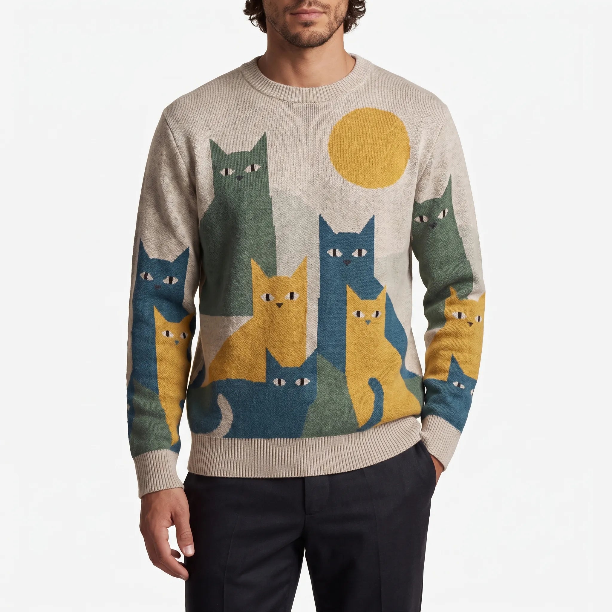 Felinox  - Men's Long Sleeve Graphic Jumper Casual Daily Wear