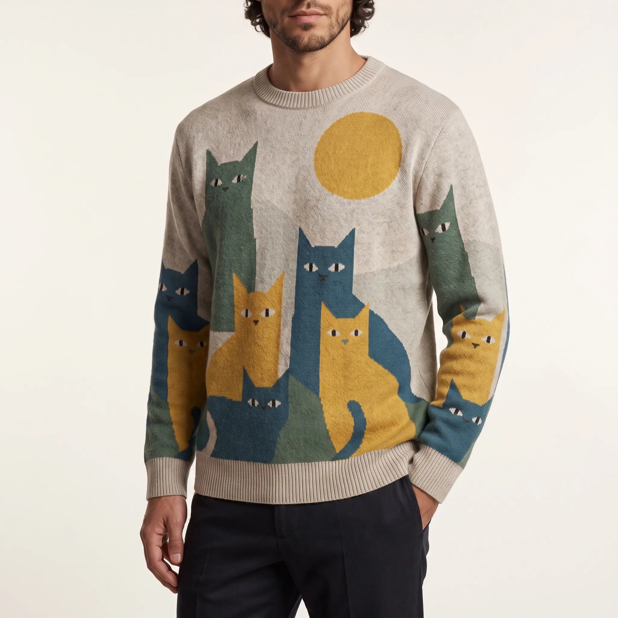 Felinox  - Men's Long Sleeve Graphic Jumper Casual Daily Wear