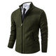 Men's textured zip-up sweater with mock neck and side pockets