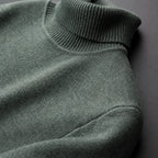 Fleece lined turtleneck sweater with ribbed trims