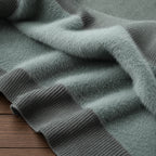 Fleece lined turtleneck sweater with ribbed trims