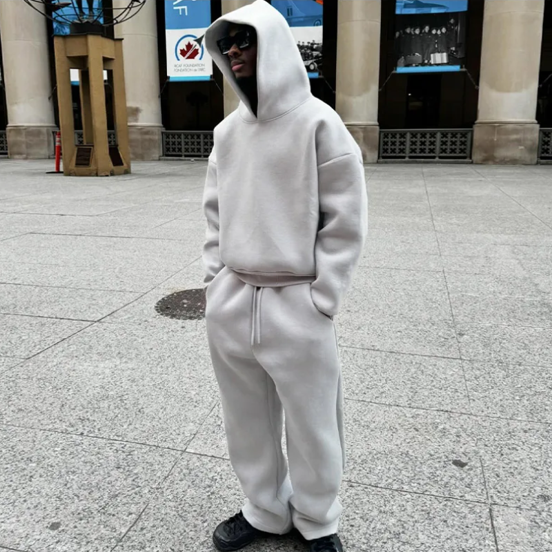 Men's hooded sweatshirt and jogger trouser outfit set