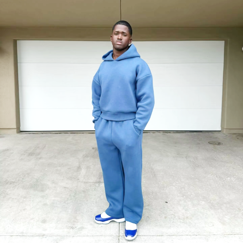 Men's hooded sweatshirt and jogger trouser outfit set