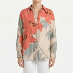 FloriaBlouse  - Long Sleeve Floral Blouse Casual Outings