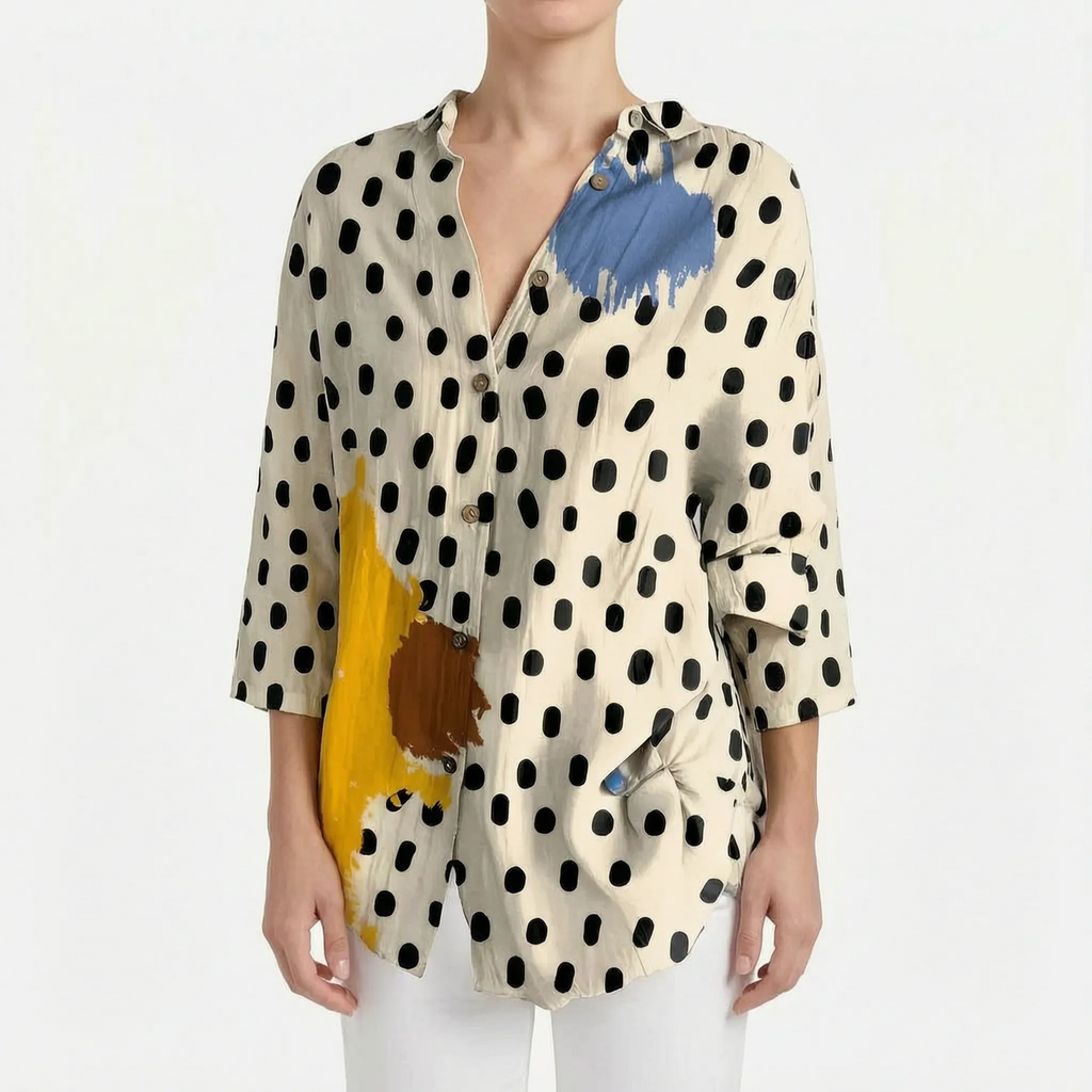 FloriaBlouse  - Long Sleeve Floral Blouse Casual Outings