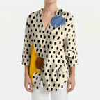 FloriaBlouse  - Long Sleeve Floral Blouse Casual Outings