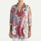FloriaBlouse  - Long Sleeve Floral Blouse Casual Outings