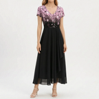 FloriaGown  - Floral Midi Dress Evening Parties