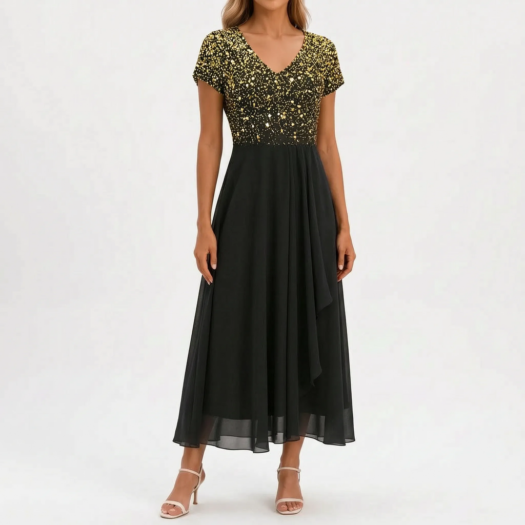 FloriaGown  - Floral Midi Dress Evening Parties