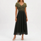 FloriaGown  - Floral Midi Dress Evening Parties