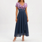 FloriaGown  - Floral Midi Dress Evening Parties