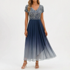 FloriaGown  - Floral Midi Dress Evening Parties