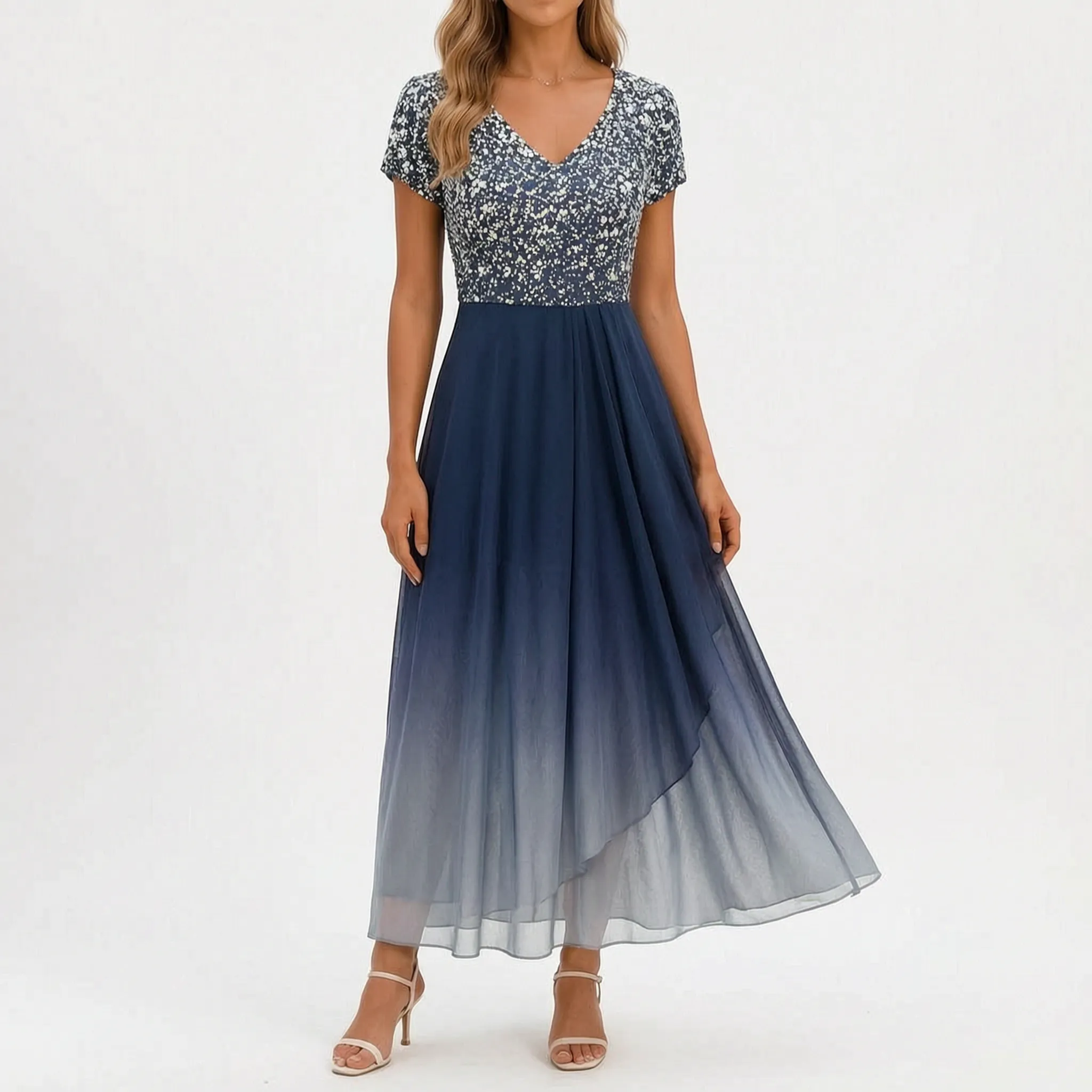 FloriaGown  - Floral Midi Dress Evening Parties