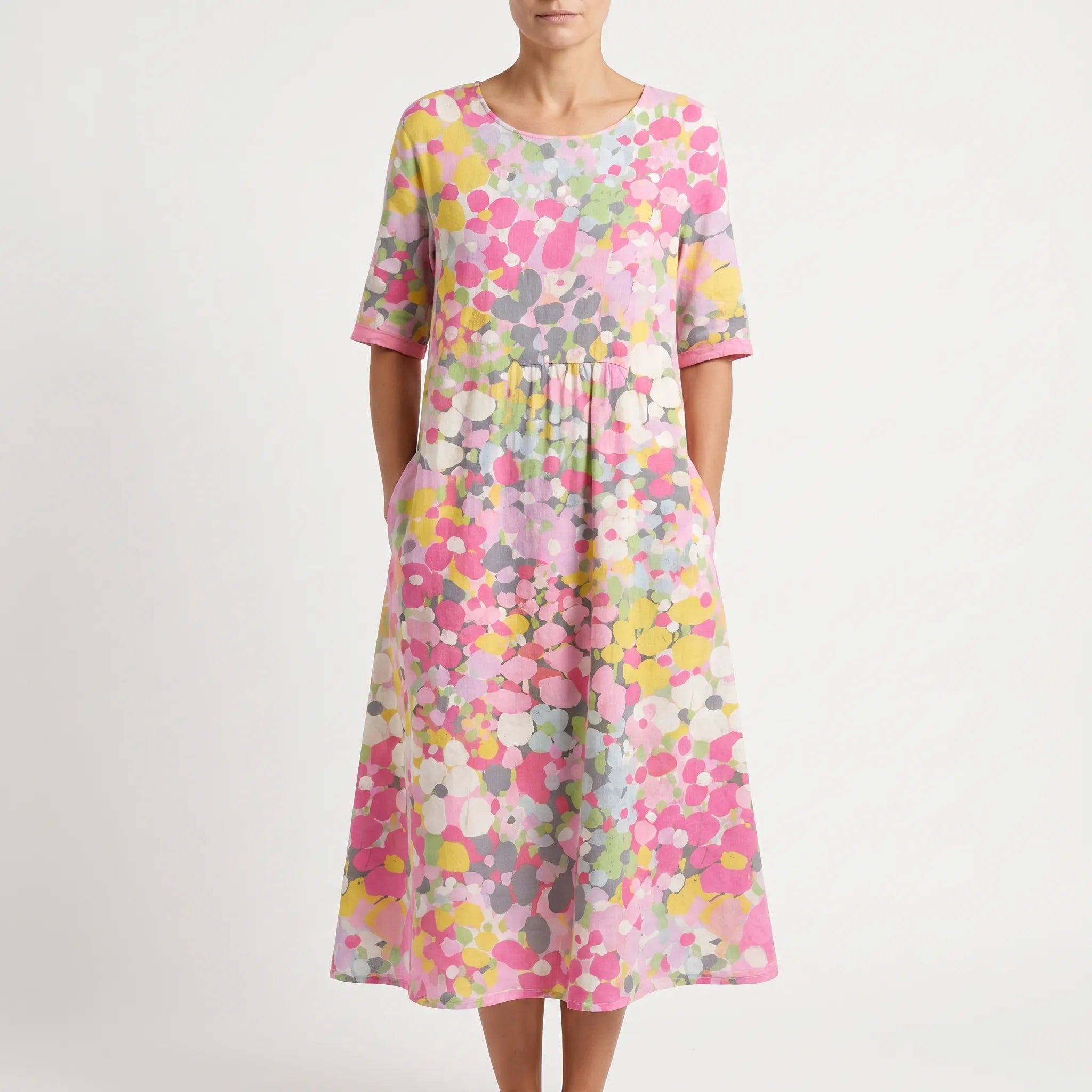Floriana  - Relaxed Fit Floral Midi Dress Summer Holidays