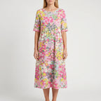 Floriana  - Relaxed Fit Floral Midi Dress Summer Holidays