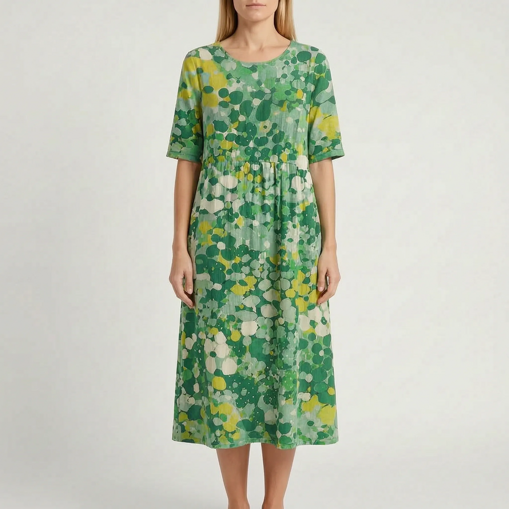 Floriana  - Relaxed Fit Floral Midi Dress Summer Holidays