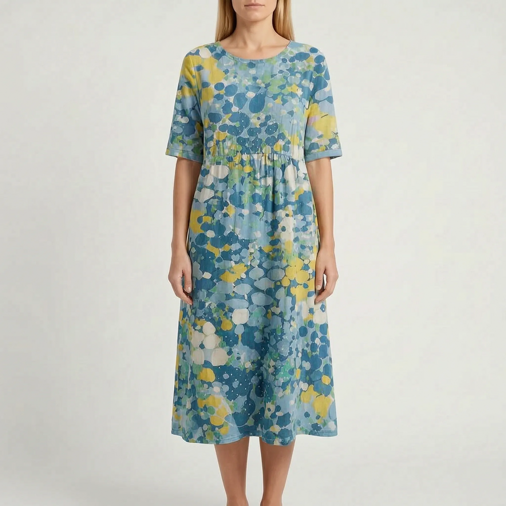 Floriana  - Relaxed Fit Floral Midi Dress Summer Holidays